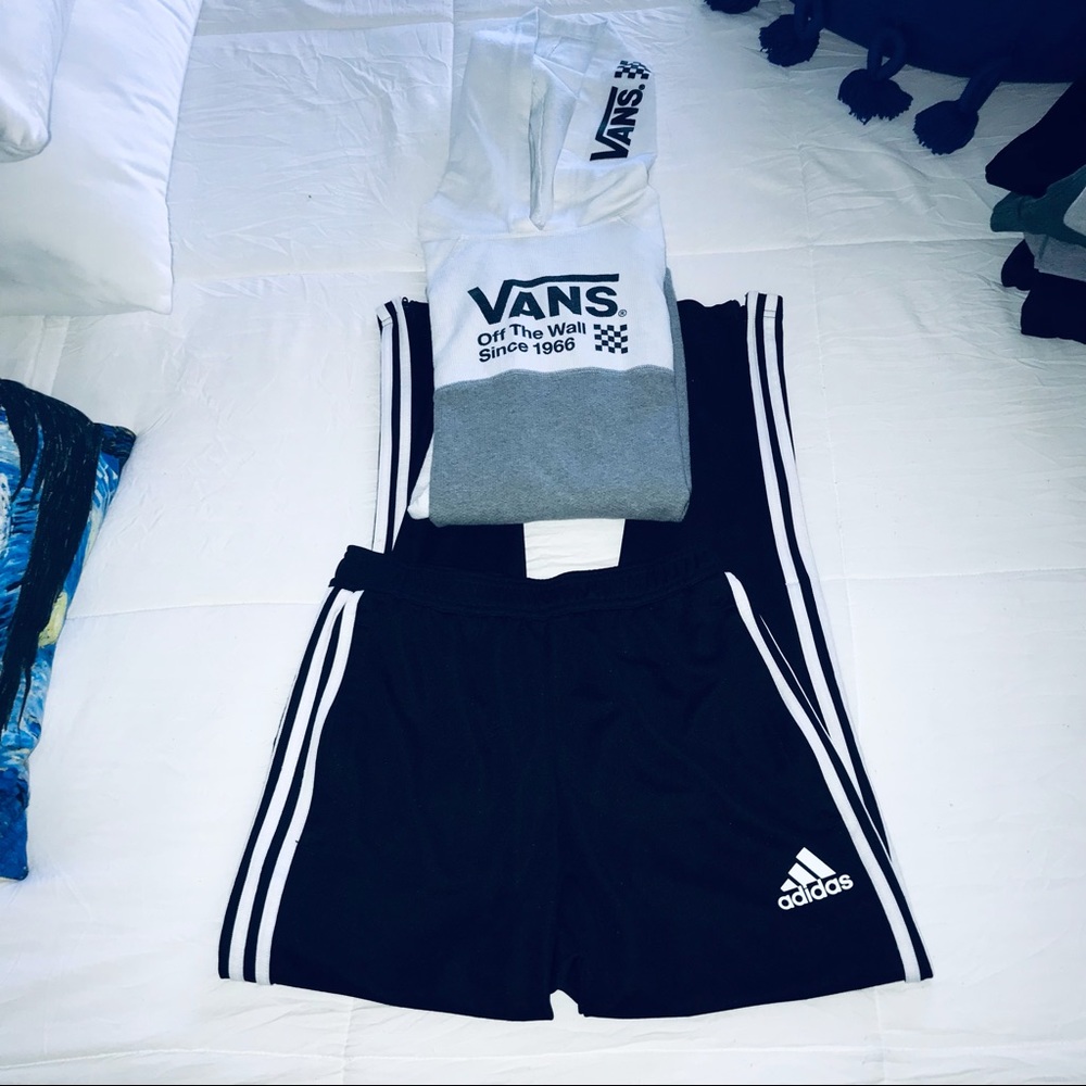 2/$27 ADIDAS SWEATPANTS /VANS OFF THE WALL HOODIE